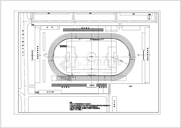 某经典各种运动场球场施工CAD布置图-图一