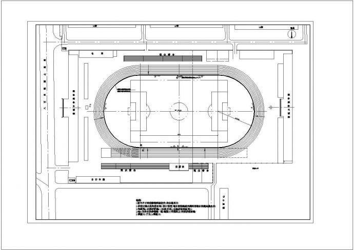 某经典各种运动场球场施工CAD布置图_图1