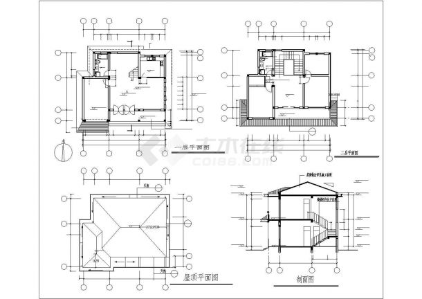 多层别墅建筑、结构施工图（5套）-图一