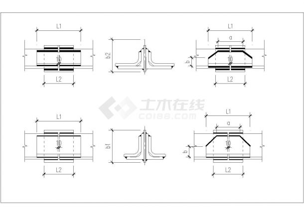 各种类型热轧型钢标准接头详图和选用表-图一