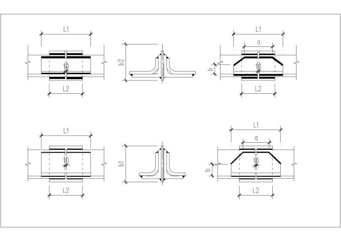 各种类型热轧型钢标准接头详图和选用表_图1