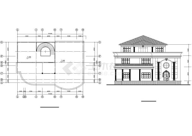 多层欧式风格独栋别墅建筑设计方案图（12个）-图一