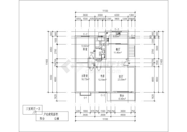 【北京】四层坡屋顶砖混结构别墅建筑施工图及别墅户型设计方案-图一