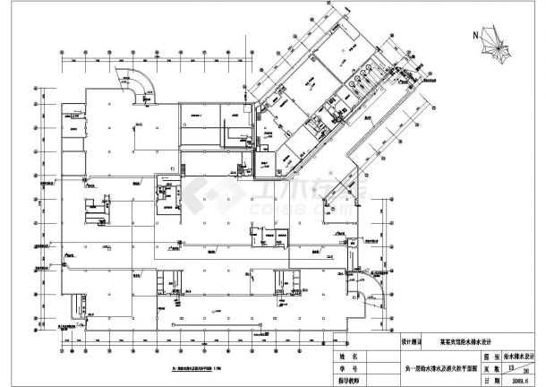 某地宾馆给排水设计图（带地下室）-图二