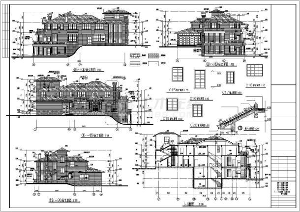 二层现代风格K型别墅建筑设计施工图-图二