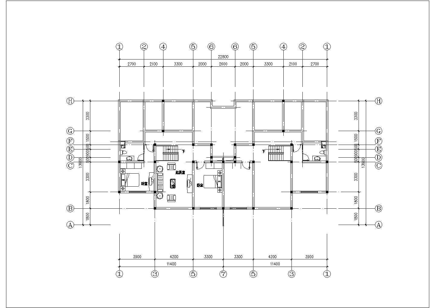 [方案]住宅户型设计cad平面图
