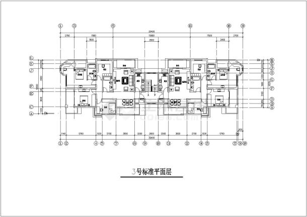 [方案]九种住宅户型设计cad平面图-图二