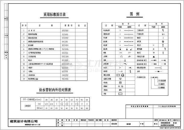 某综合办公楼给排水设计全套cad图-图二