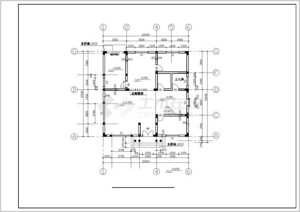 三层砖混结构私人别墅式住宅楼建筑、结构施工图-图一