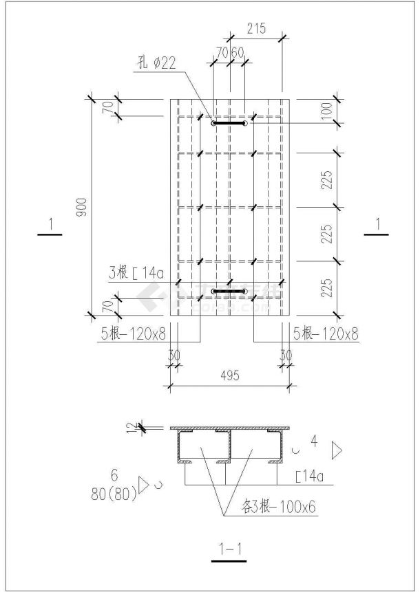 钢盖板结构设计CAD参考图-图二