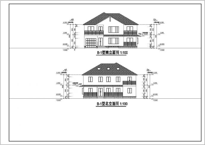 某B-1型别墅建筑结构图，共12张_图1