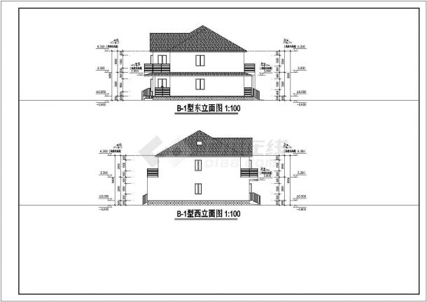 某B-1型别墅建筑结构图，共12张-图二