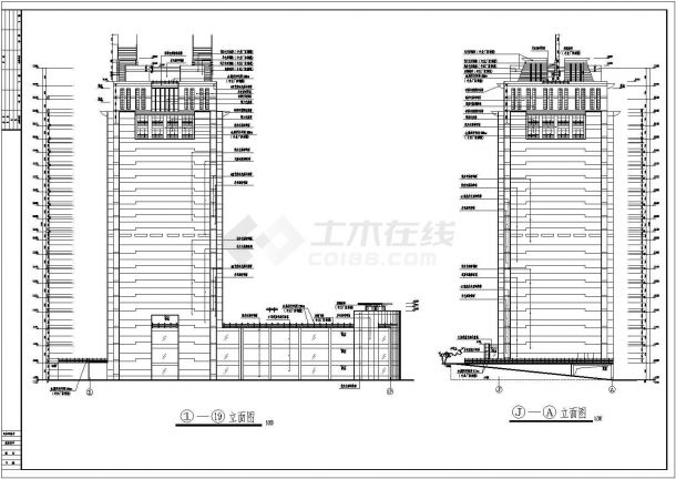 某地十九层框架结构酒店建筑设计施工图纸-图一