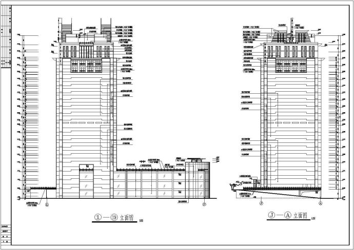 某地十九层框架结构酒店建筑设计施工图纸_图1