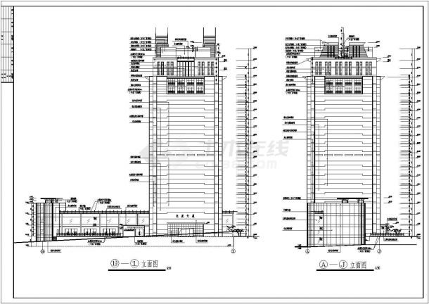 某地十九层框架结构酒店建筑设计施工图纸-图二