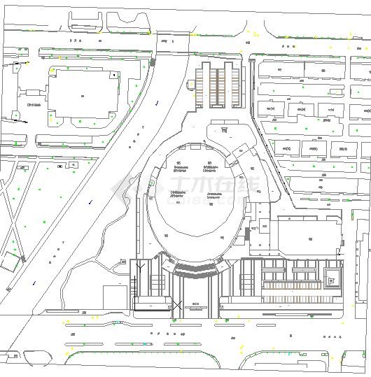 某市城市规划展览馆前广场亮化设计-图一