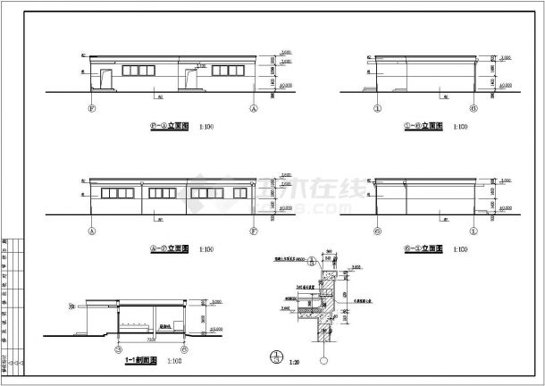 某砖混结构公厕建筑方案设计图，共2张-图二