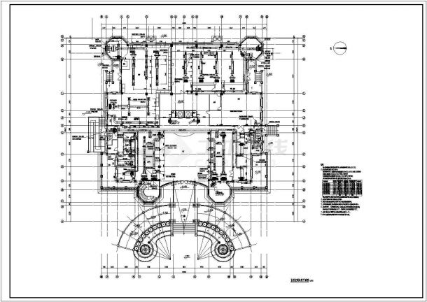 某四层会所风冷热泵机组暖通设计施工图-图一