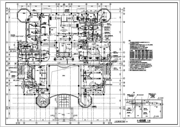 某四层会所风冷热泵机组暖通设计施工图-图二