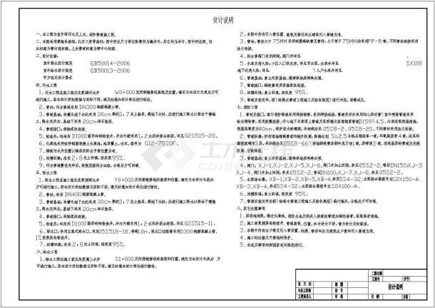 某小区室外管网施工图-图一