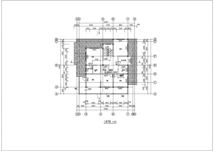 三层砖混结构别墅式住宅楼建筑设计施工图_图1