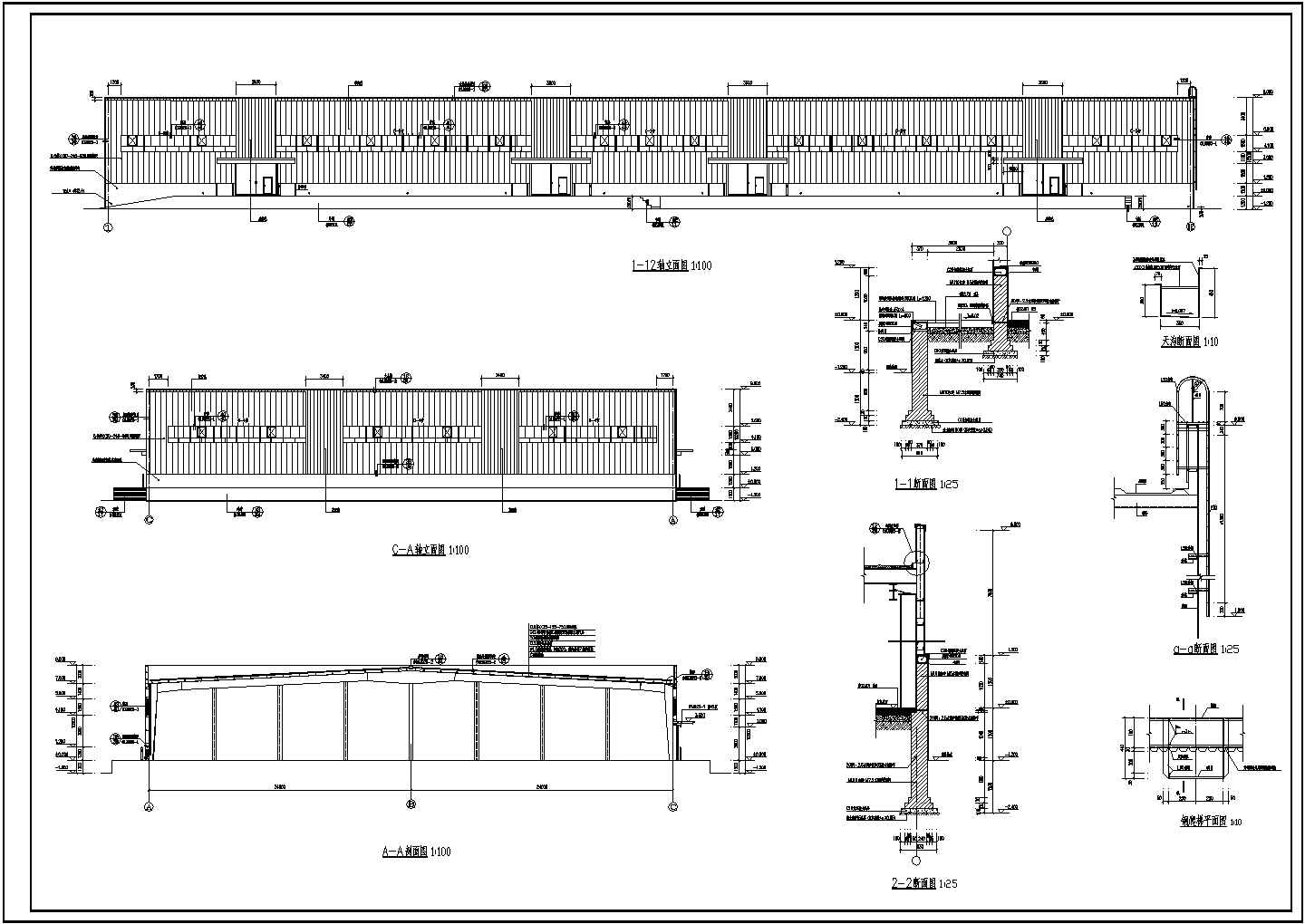 某地区一层钢结构厂房建筑设计施工图