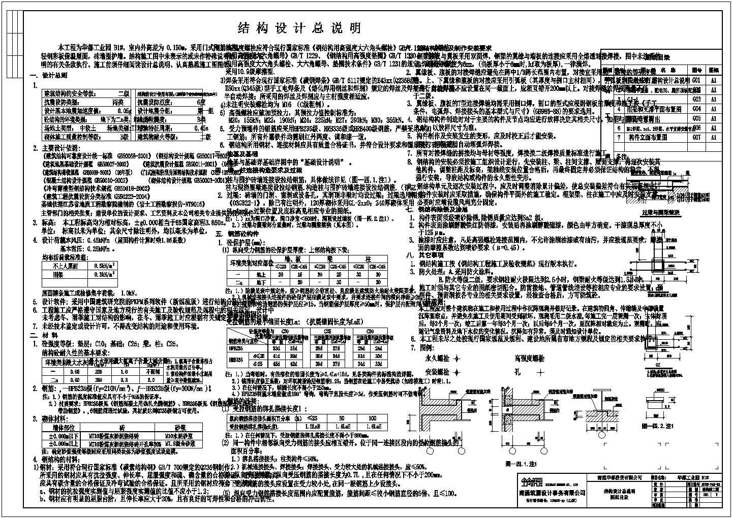 【南通】华都工业园钢结构设计施工图