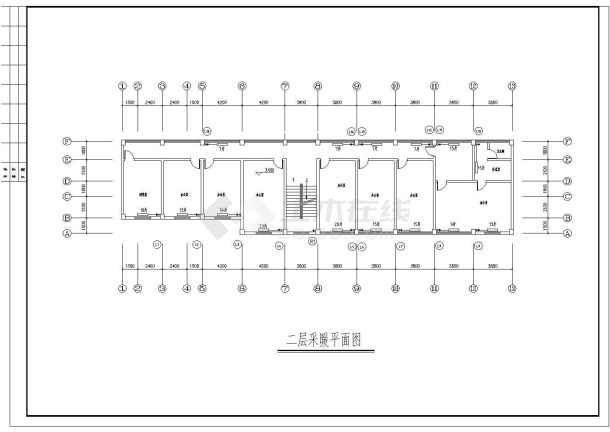 某四层办公楼采暖竣工图（共5张图纸）-图一