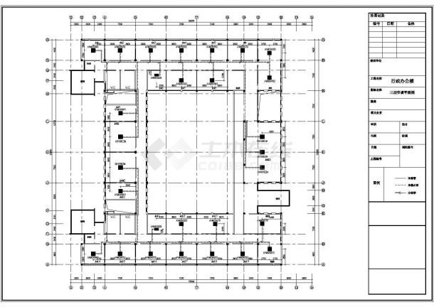 行政办公楼空剖面CAD参考图-图二