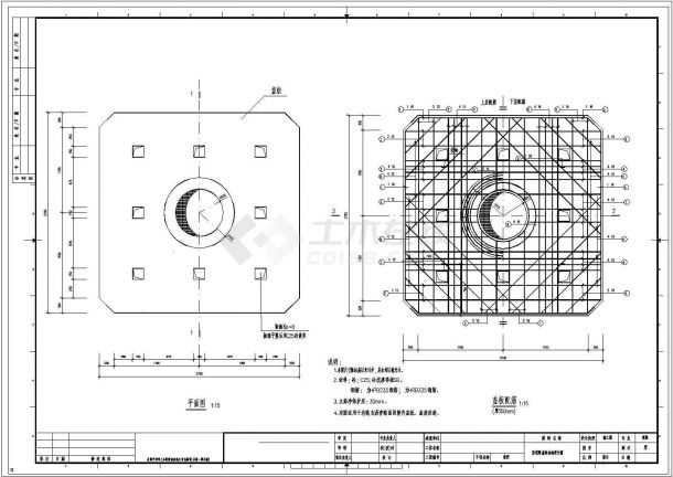 市政道路2.7×2.7防沉降盖板结构设计图CAD-图一