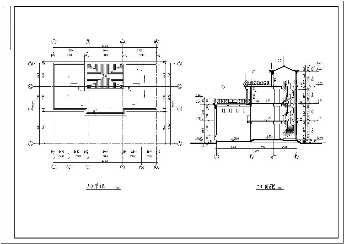 钢筋混凝土结构四层大型别墅建筑施工图