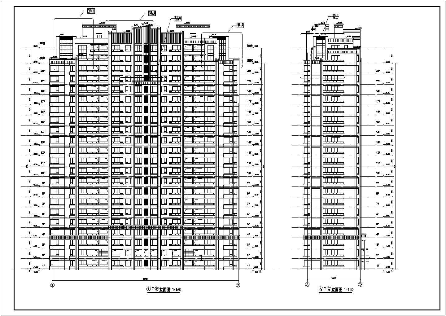 某20层剪力墙住宅楼建筑设计方案图