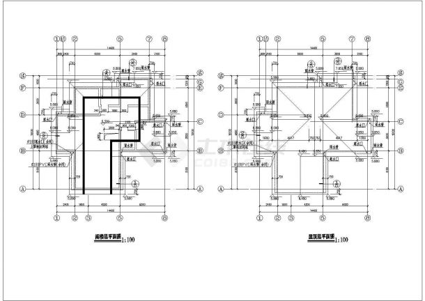 东方花园C型二层别墅建筑设计施工图-图二