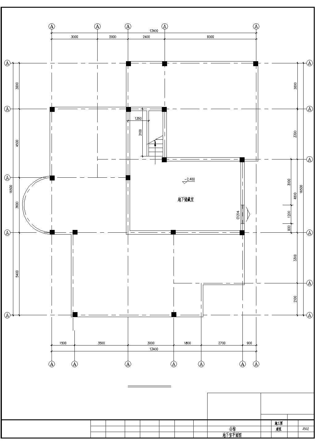 三层钢筋混凝土公馆别墅建筑施工图
