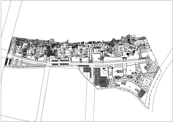 某地酒吧街景观规划设计CAD平面图_图1