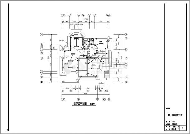 别墅电气施工建筑布置平面详情图-图二