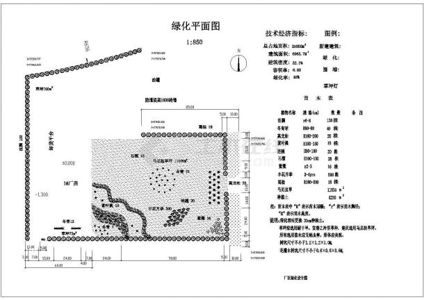 [山东]某石油厂区绿化平面图-图一