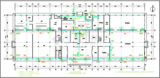 某四层框架结构营业房楼给排水采暖设计图-图二