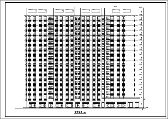 某18层框架结构职工公寓楼建筑设计方案图_图1