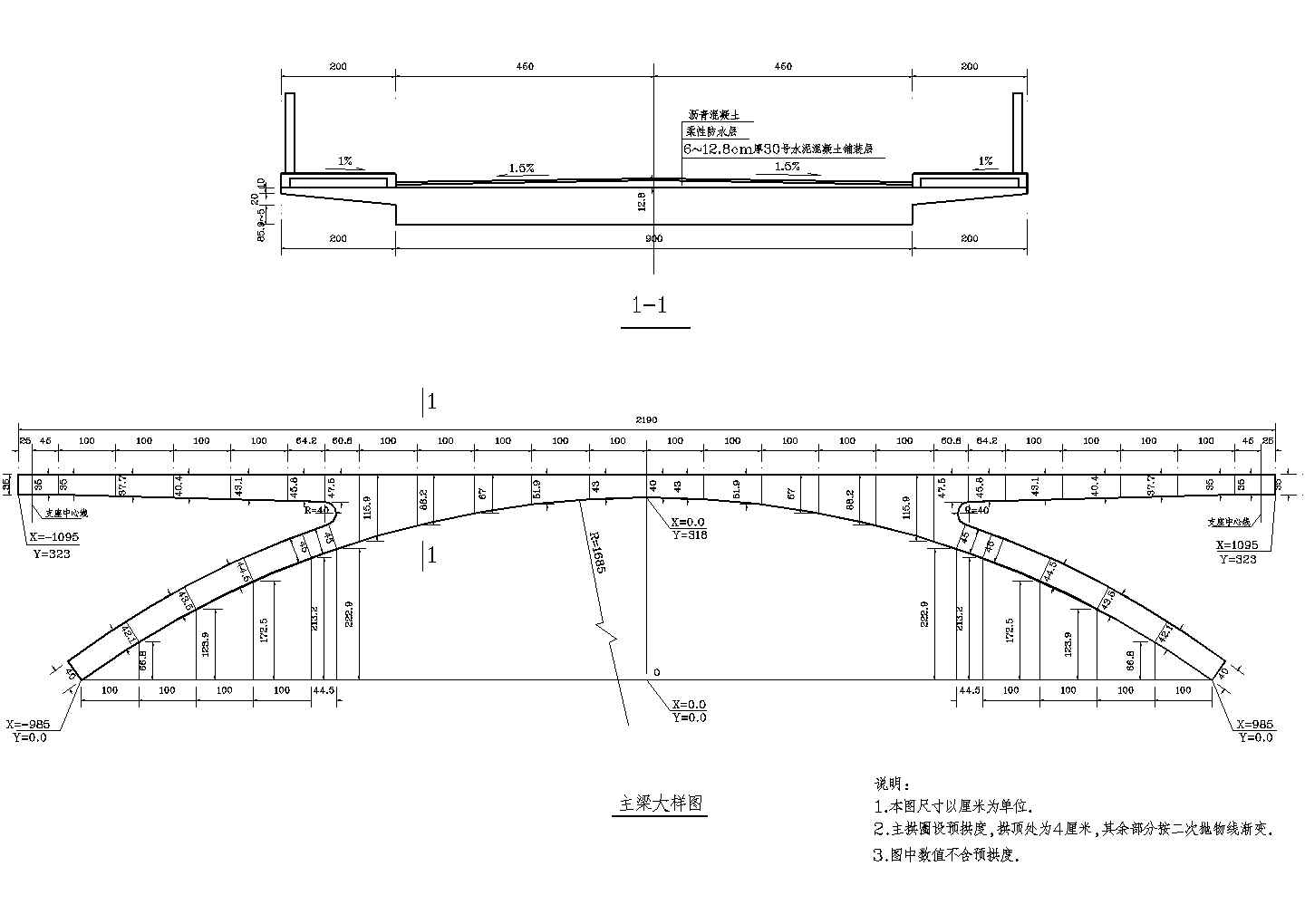 某钢筋混凝土结构拱桥施工图