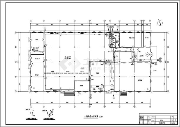 某工厂厂房给排水及消火栓系统CAD规划参考图-图二