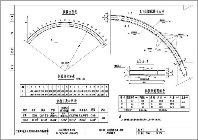 1-8.0m钢筋混凝土板拱桥施工图（9张）_图1
