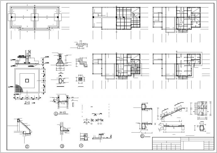 三层两户双联式别墅建筑、结构施工图_图1