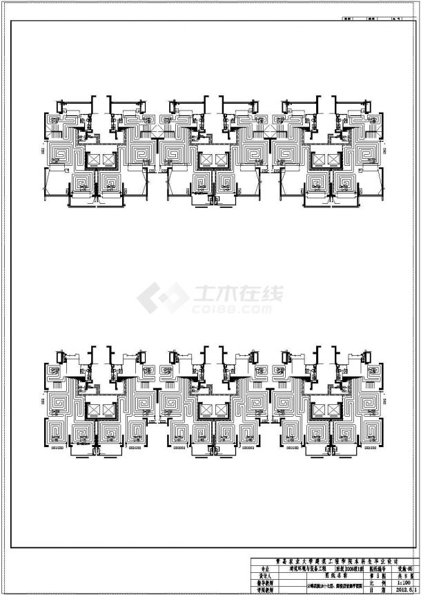 【山东】高层住宅建筑地暖系统设计图纸（含给排水设计）-图一