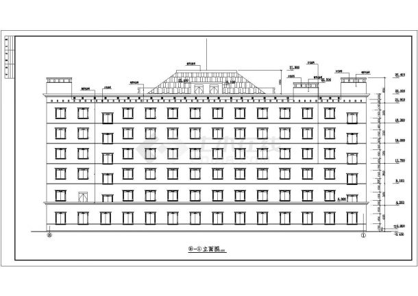 白银市万盛房地产6层混凝土框架结构综合楼建筑施工图纸-图二