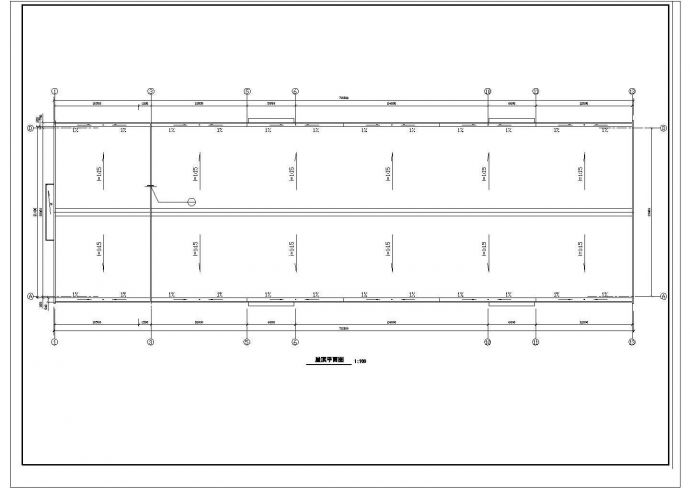 某地21米单跨混凝土柱钢屋架厂房结构建筑施工图（局部二层）_图1
