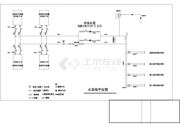 某四层综合楼空调施工cad图-图一