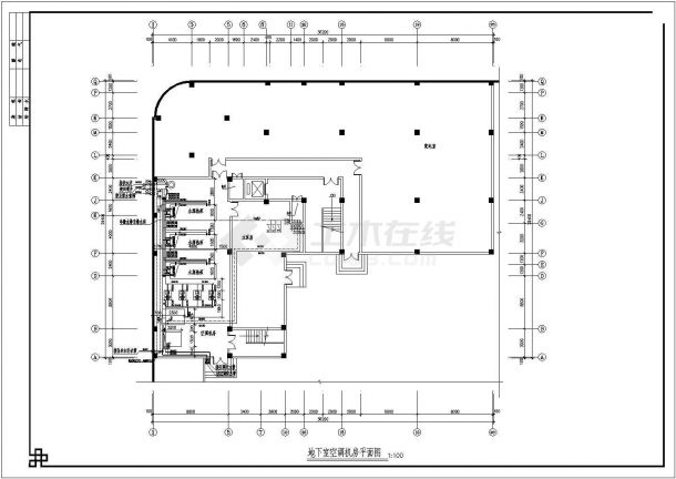 某小区水源热泵机房加八层办公风机盘管系统设计图-图二