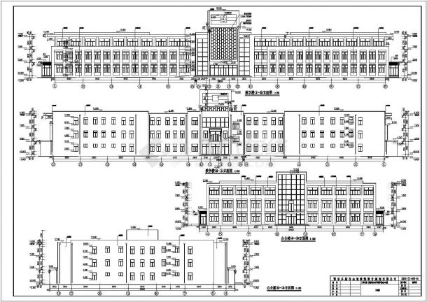 某地3层框架教学楼建筑设计方案图-图一