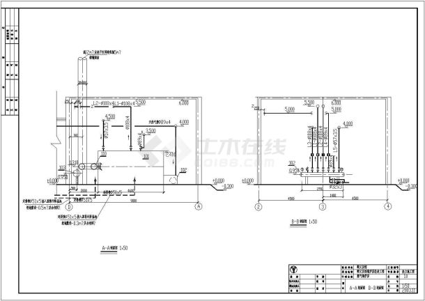 某现代城市锅炉房施工cad图-图二